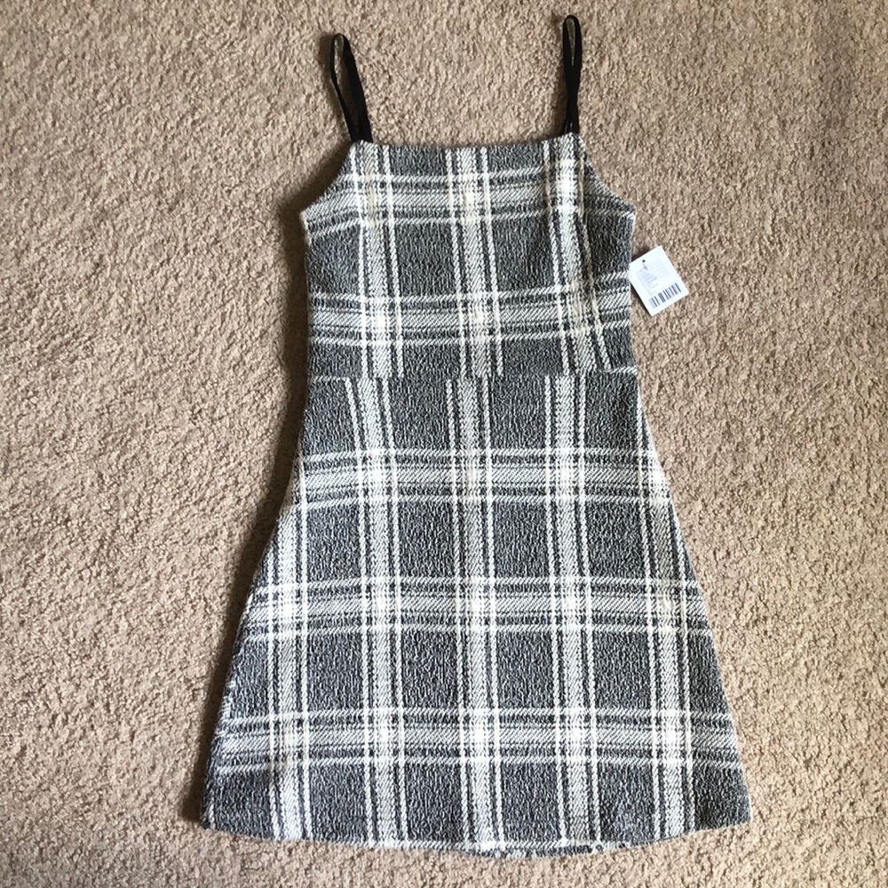 URBAN OUTFITTERS Skinny Strap Plaid Mini Dress